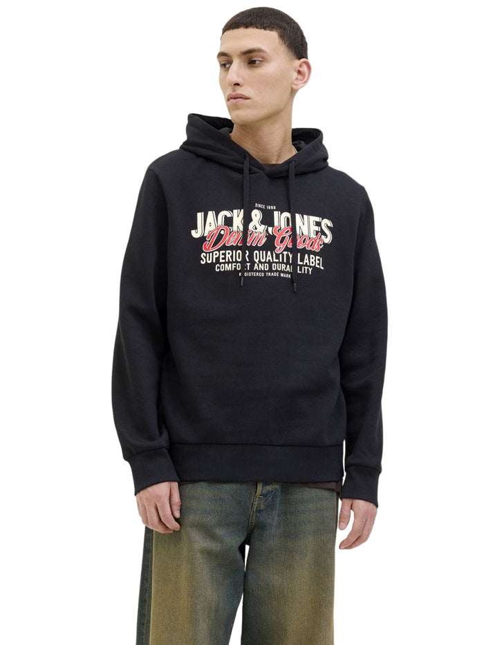 Jack & Jones Herren Hoodie Kapuzenpullover JJELOGO SWEAT HOOD 2 COL - Regular Fit