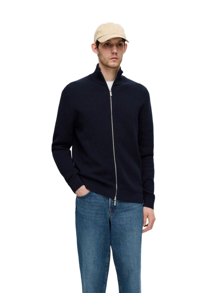 Selected Herren Strickjacke SLHDANE LS KNIT STRUCTURE FULL ZIP - Regular Fit