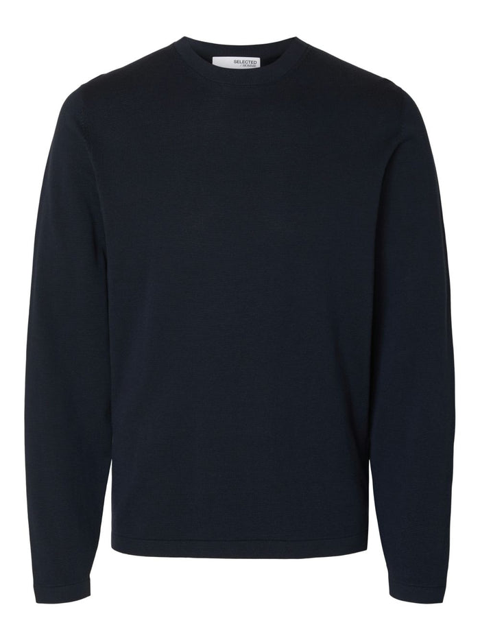 Selected Herren Rundhals Pullover SLHRAVI LS KNIT STRUCTURE CREW NECK - Regular Fit