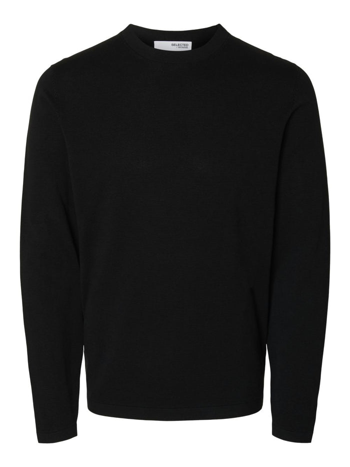 Selected Herren Rundhals Pullover SLHRAVI LS KNIT STRUCTURE CREW NECK - Regular Fit