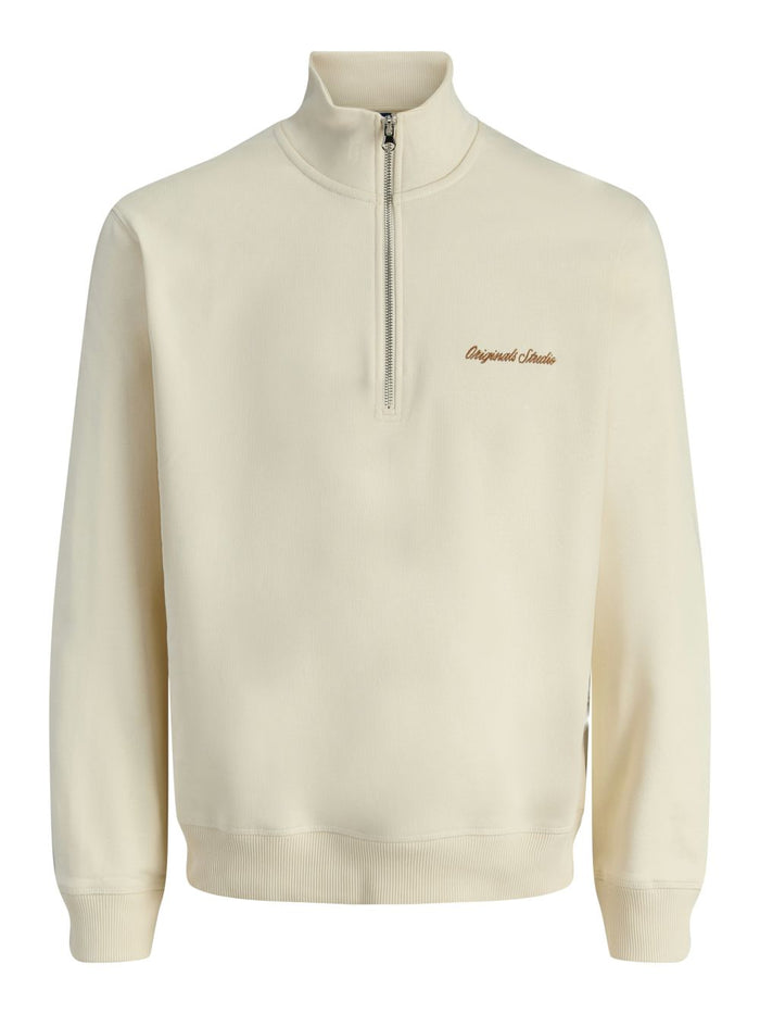Jack & Jones Herren Sweatshirt  JORNORREBRO EMB SWEAT HIGH NECK - Relaxed Fit