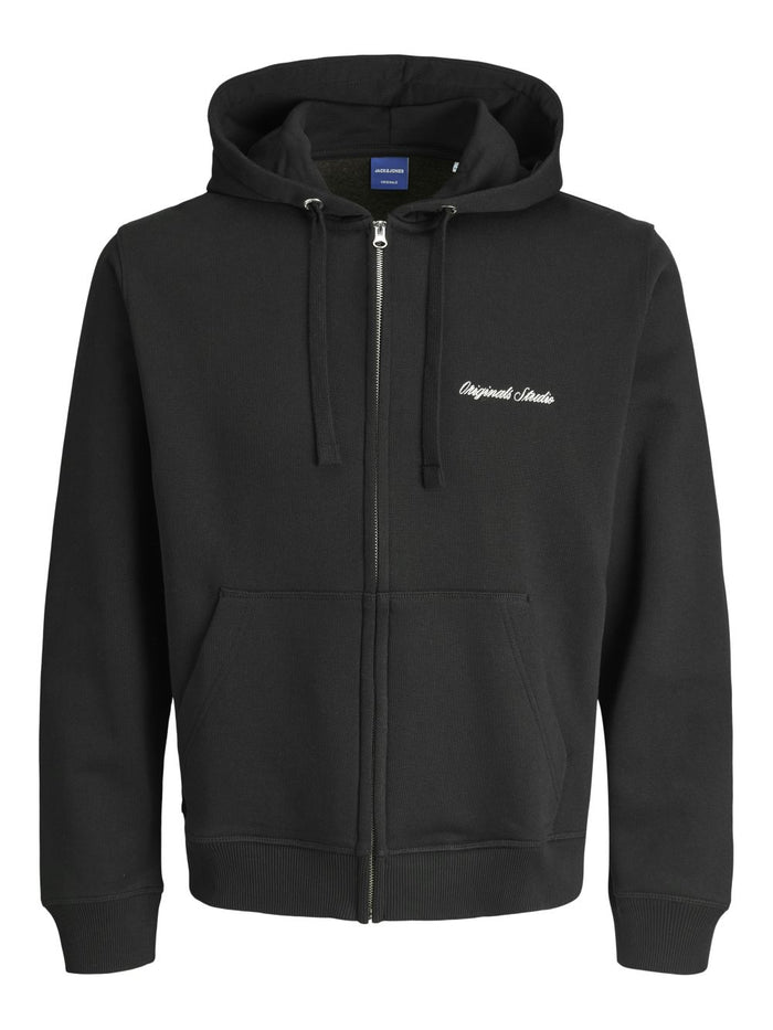 Jack & Jones Herren Hoodie Kapuzenpullover  JORNORREBRO EMB SWEAT ZIP HOOD - Relaxed Fit