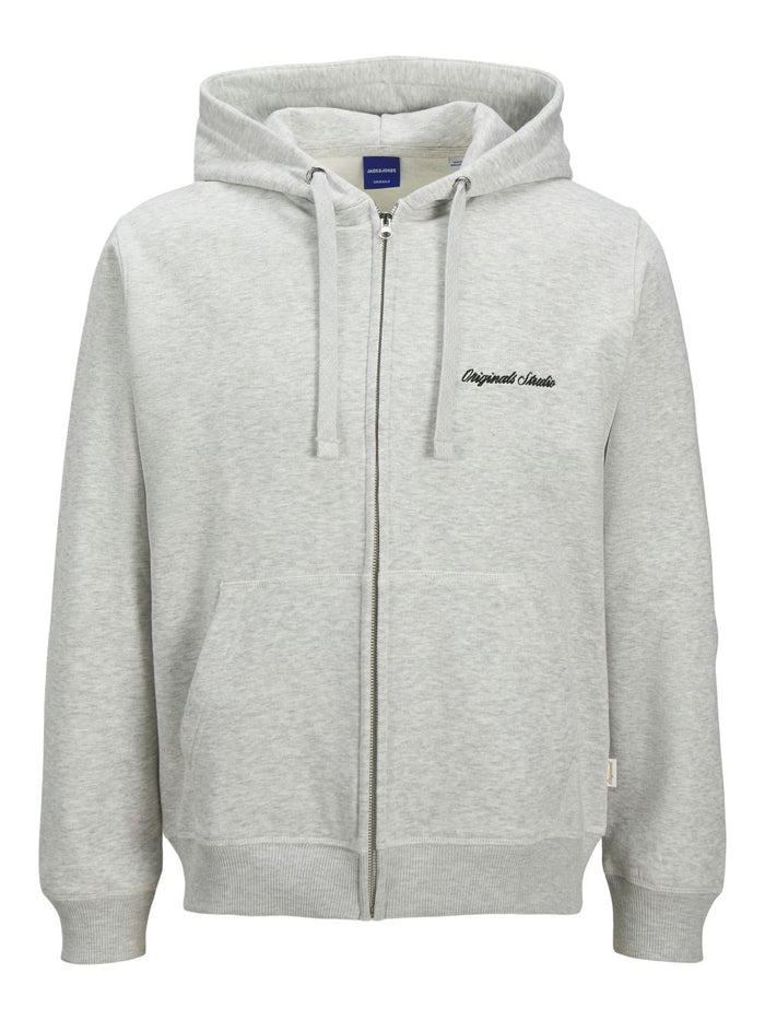 Jack & Jones Herren Hoodie Kapuzenpullover  JORNORREBRO EMB SWEAT ZIP HOOD - Relaxed Fit