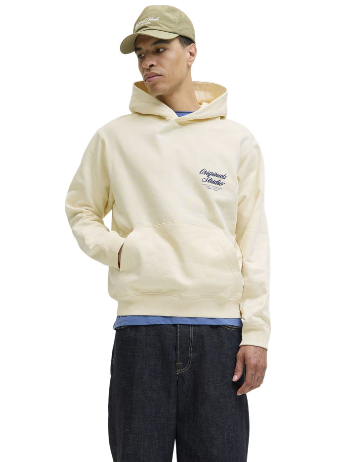 Jack & Jones Herren Hoodie Kapuzenpullover JORNORREBRO TYPO BACK SWEAT HOOD - Relaxed Fit