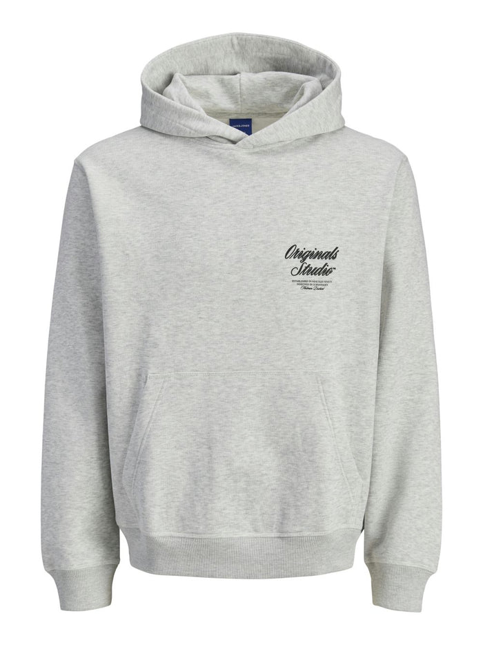 Jack & Jones Herren Hoodie Kapuzenpullover JORNORREBRO TYPO BACK SWEAT HOOD - Relaxed Fit