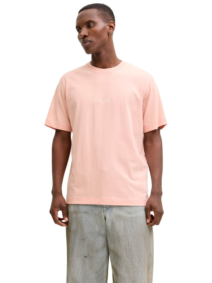 Jack & Jones Herren Rundhals T-Shirt JORNORREBRO EMB TEE SS CREW NECK - Relaxed Fit