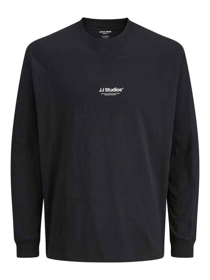 Jack & Jones Herren Langarmshirt JJESOHO TEE LS CREW NECK - Relaxed Fit