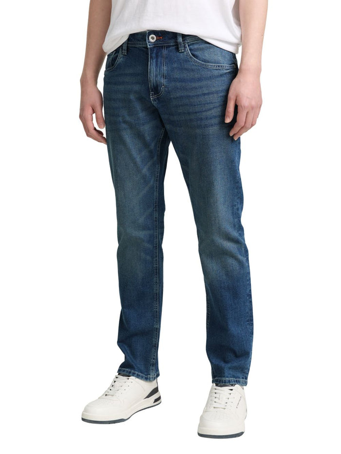 Tom Tailor Herren Jeans MARVIN STRAIGHT - Mid Waist - Straight Fit - Blau Schwarz