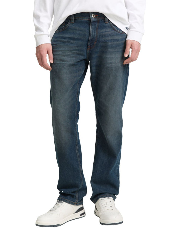 Tom Tailor Herren Jeans MARVIN STRAIGHT - Mid Waist - Straight Fit - Blau Schwarz
