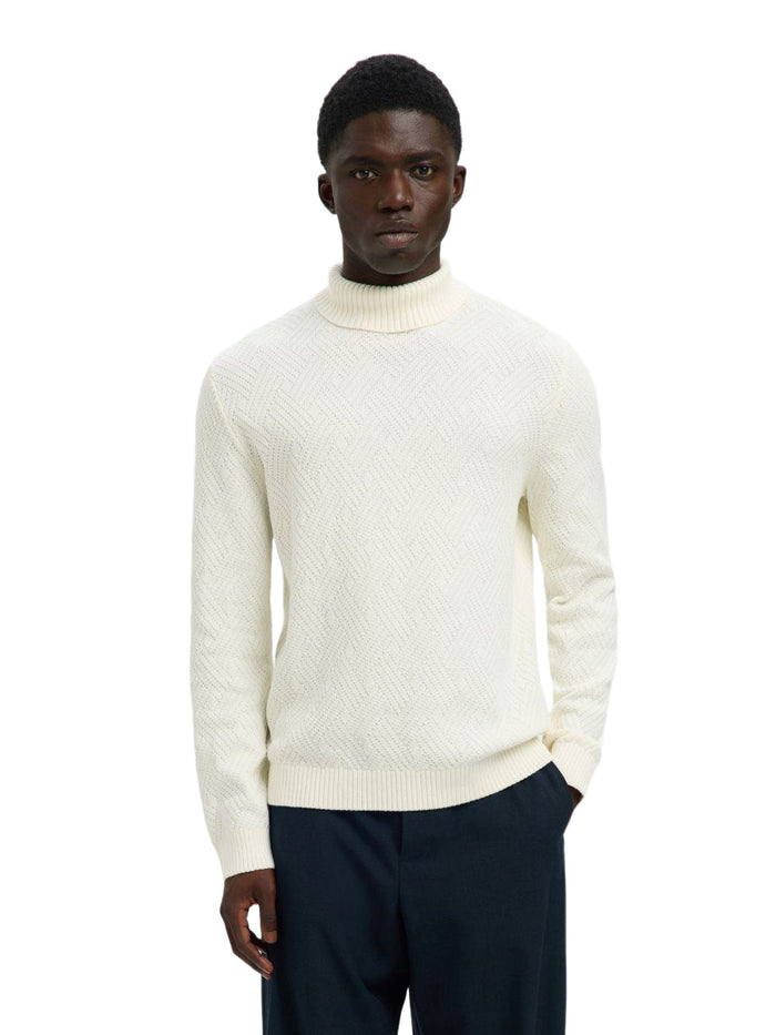Selected Homme Herren Rollkragen Pullover SLHTREVOR LS KNIT STRUCTURE ROLL NECK - Regular Fit