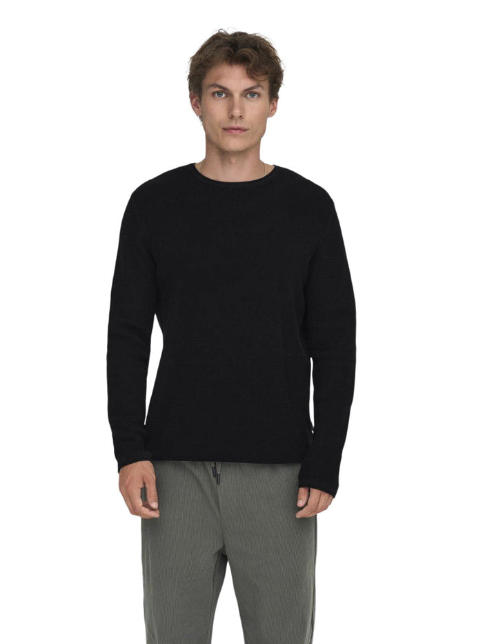 Only & Sons Herren Pullover ONSERIC REG 12 STRUC CREW KNIT - Regular Fit