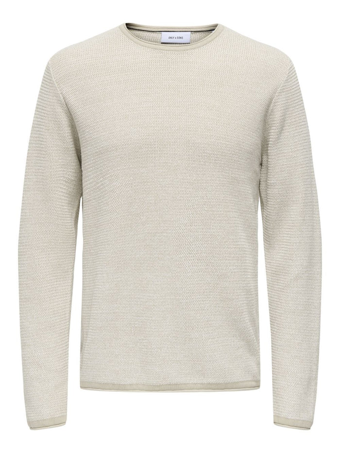 Only & Sons Herren Pullover ONSERIC REG 12 STRUC CREW KNIT - Regular Fit