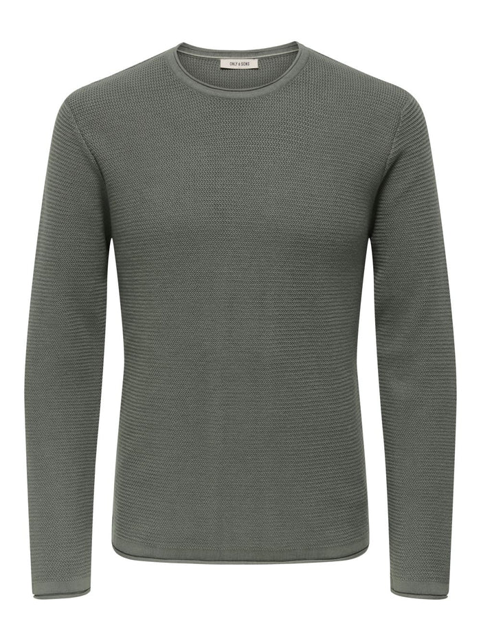 Only & Sons Herren Pullover ONSERIC REG 12 STRUC CREW KNIT - Regular Fit