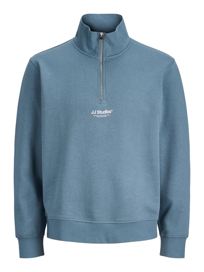 Jack & Jones Herren Sweatshirt JJESOHO SWEAT QUARTER ZIP - Relaxed Fit