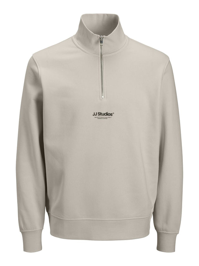 Jack & Jones Herren Sweatshirt JJESOHO SWEAT QUARTER ZIP - Relaxed Fit