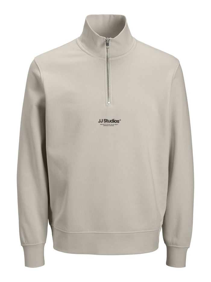 Jack & Jones Herren Sweatshirt JJESOHO SWEAT QUARTER ZIP - Relaxed Fit