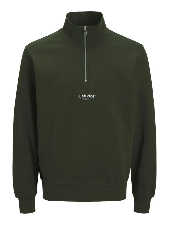 Jack & Jones Herren Sweatshirt JJESOHO SWEAT QUARTER ZIP - Relaxed Fit