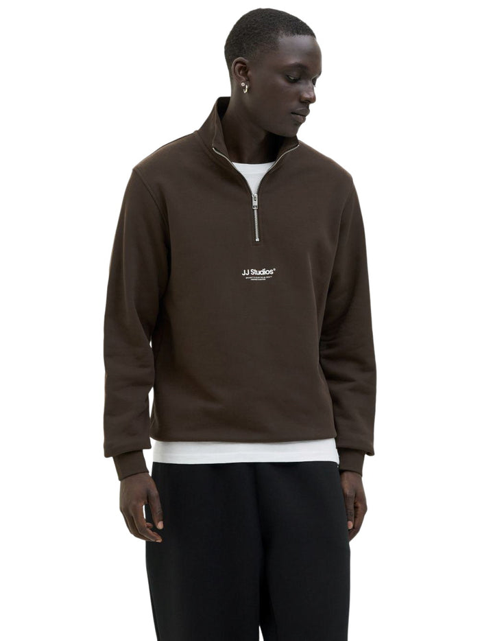 Jack & Jones Herren Sweatshirt JJESOHO SWEAT QUARTER ZIP - Relaxed Fit