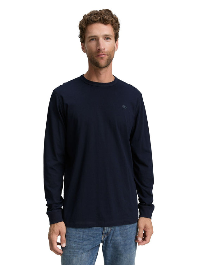 Tom Tailor Herren Langarmshirt BASIC LONGSLEEVE - Regular Fit