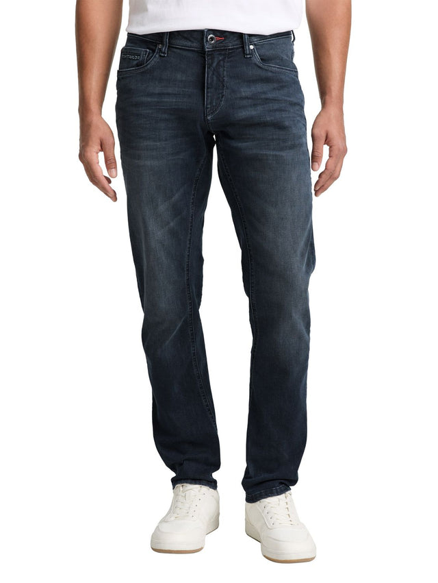 Tom Tailor Herren Jeans TTCURT TAPERED - Mid Waist - Tapered Fit - Blau