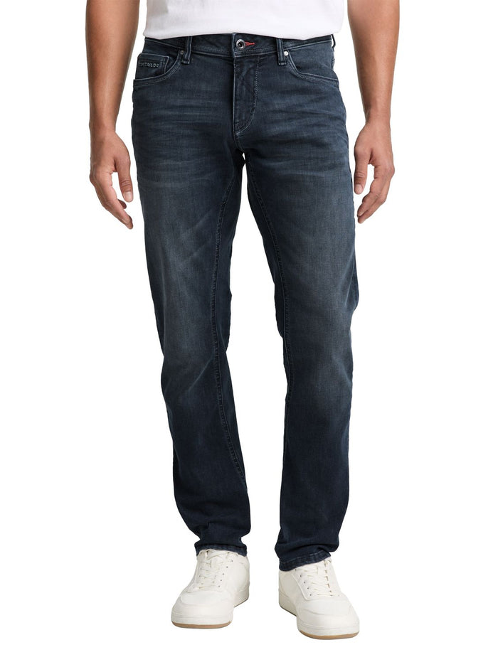 Tom Tailor Herren Jeans TTCURT TAPERED - Mid Waist - Straight Fit - Blau