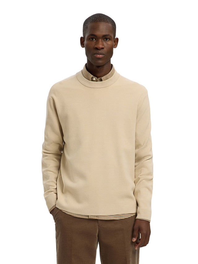 Selected Herren Rundhals Pullover SLHTELLER FN RELAXED CREW NECK - Relaxed Fit