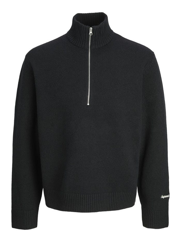 Jack & Jones Herren Strickpullover JORNORREBRO KNIT HALF ZIP - Relaxed Fit