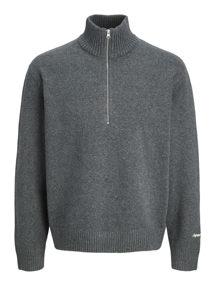 Jack & Jones Herren Strickpullover JORNORREBRO KNIT HALF ZIP - Relaxed Fit
