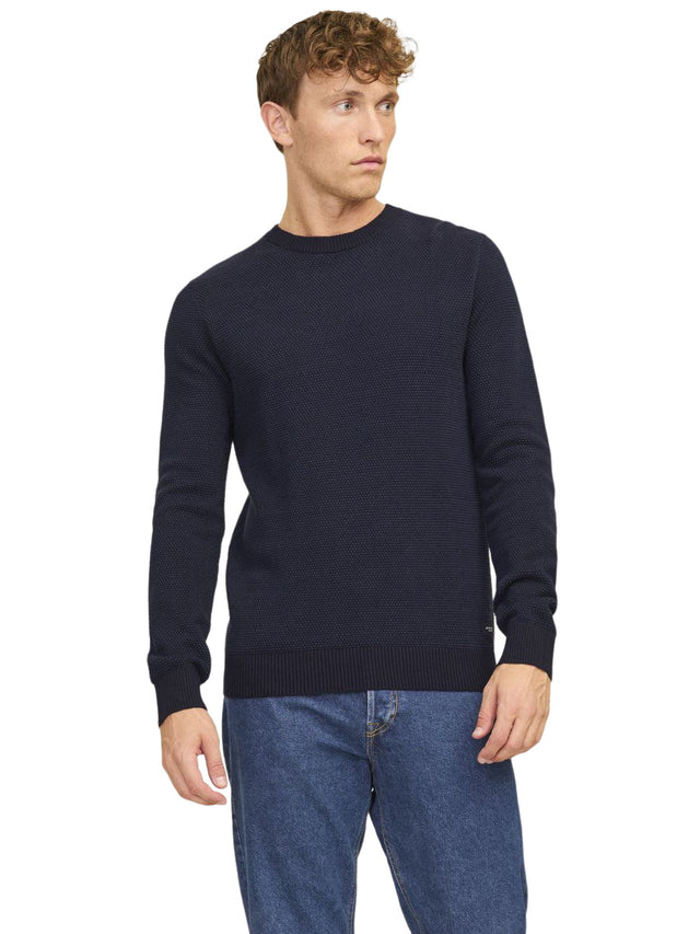 Jack & Jones Herren Rundhals Strickpullover JJEGLOBE KNIT CREW NECK - Regular Fit