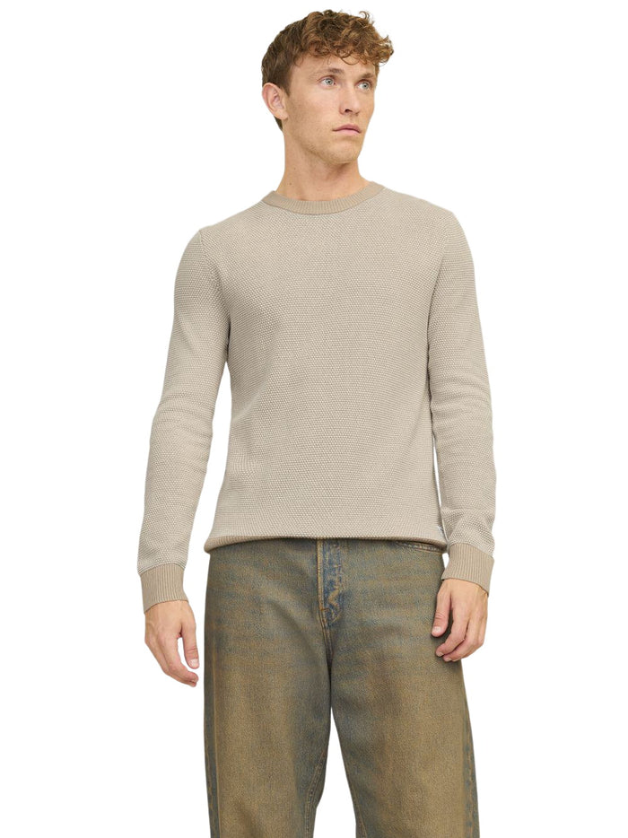 Jack & Jones Herren Rundhals Strickpullover JJEGLOBE KNIT CREW NECK - Regular Fit