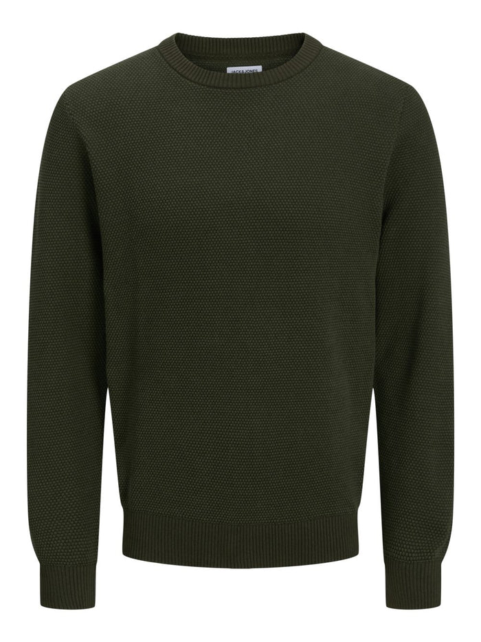 Jack & Jones Herren Rundhals Strickpullover JJEGLOBE KNIT CREW NECK - Regular Fit