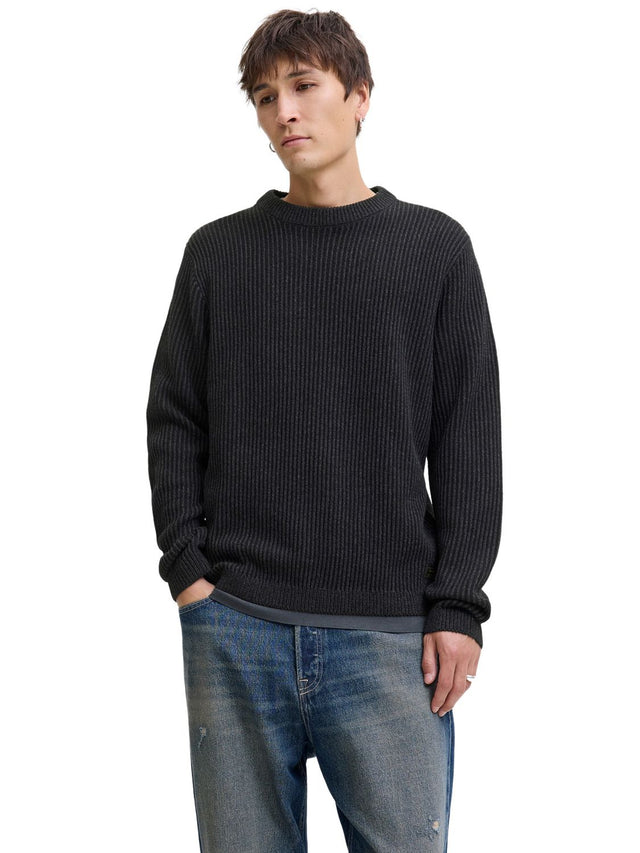 Jack & Jones Herren Rundhals Strickpullover JJEDOVER KNIT CREW NECK - Regular Fit