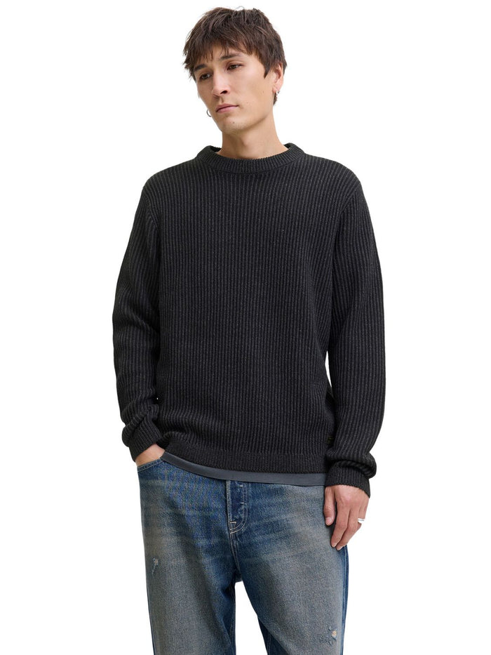 Jack & Jones Herren Rundhals Strickpullover JJEDOVER KNIT CREW NECK - Regular Fit