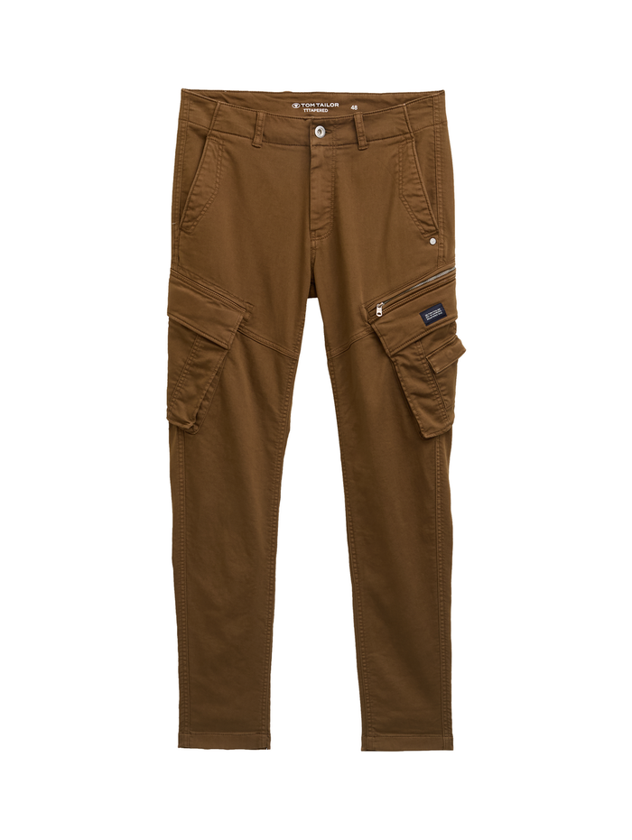 Tom Tailor Herren Cargohose TAPERED SWEAT CARGO - Mid Waist - Tapered Fit
