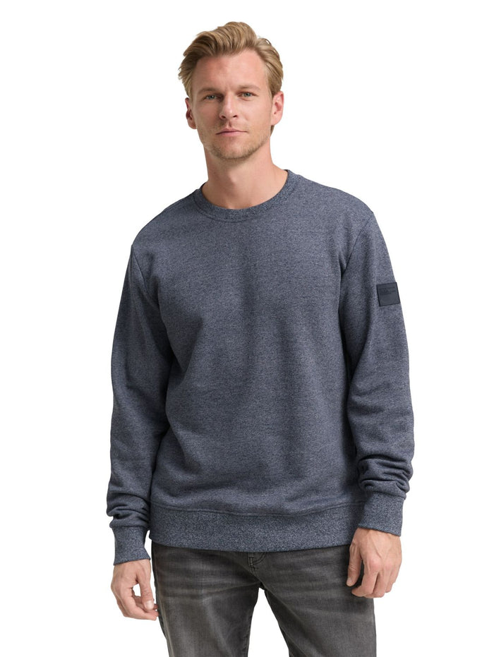 Tom Tailor Herren Rundhals Sweatshirt STRUCTURED CREWNECK - Regular Fit