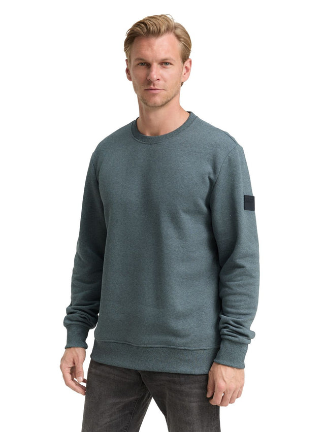Tom Tailor Herren Rundhals Sweatshirt STRUCTURED CREWNECK - Regular Fit