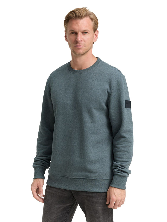 Tom Tailor Herren Rundhals Sweatshirt STRUCTURED CREWNECK - Regular Fit