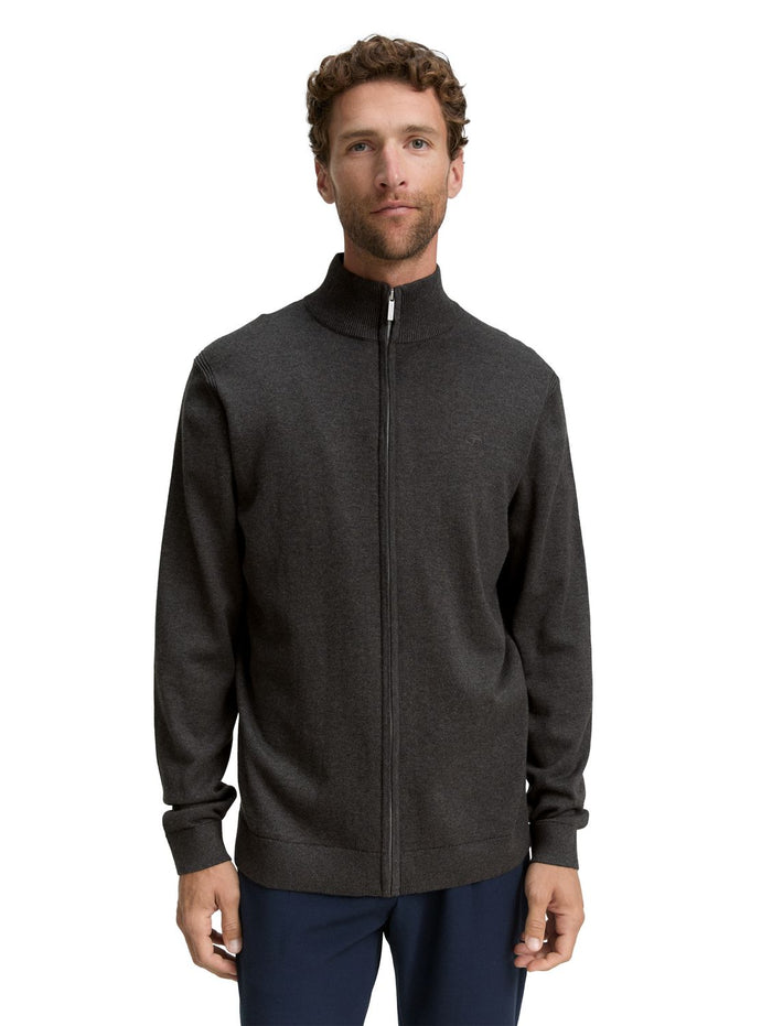 Tom Tailor Herren Strickjacke BASIC KNIT JACKET - Regular Fit