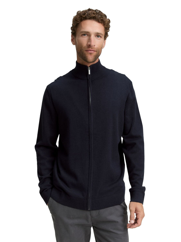 Tom Tailor Herren Strickjacke BASIC KNIT JACKET - Regular Fit