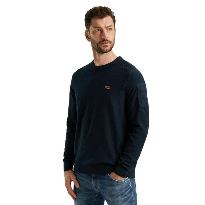 PME Legend Herren Rundhals Pullover R-NECK AMERICAN CLASSIC SINGLE JERSEY KNIT - Regular Fit