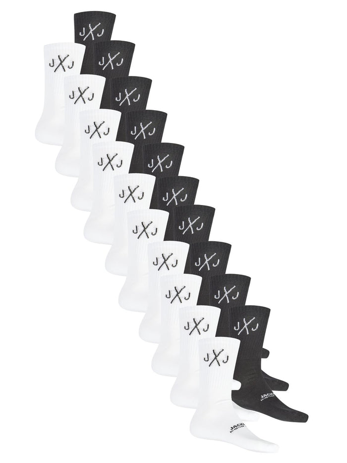 Jack & Jones Tennissocken Herren Schwarz Weiß One Size JACDIRECT TENNIS SOCK 20er Pack