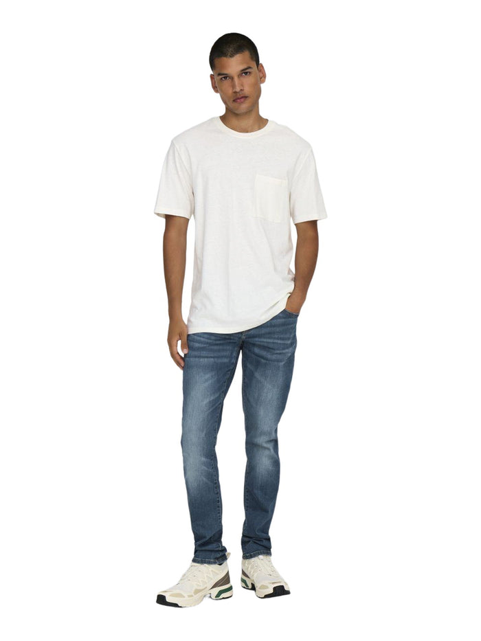 Only & Sons Herren Jeans ONSLOOM SLIM - Low Waist - Slim Fit - Blau