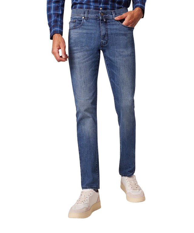 Pierre Cardin Herren Jeans PC-LYON - Mid Waist - Tapered Fit - Blau