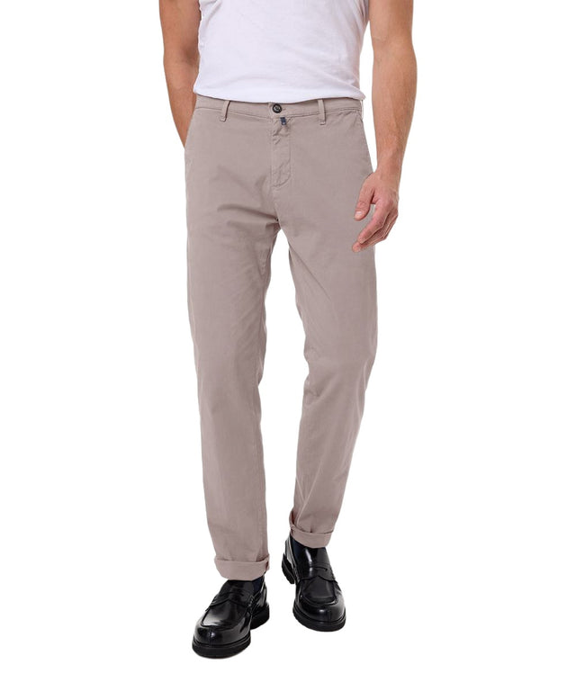 Pierre Cardin Herren Chinohose PC-COLMAR - Mid Waist - Tapered Fit - Beige Blau