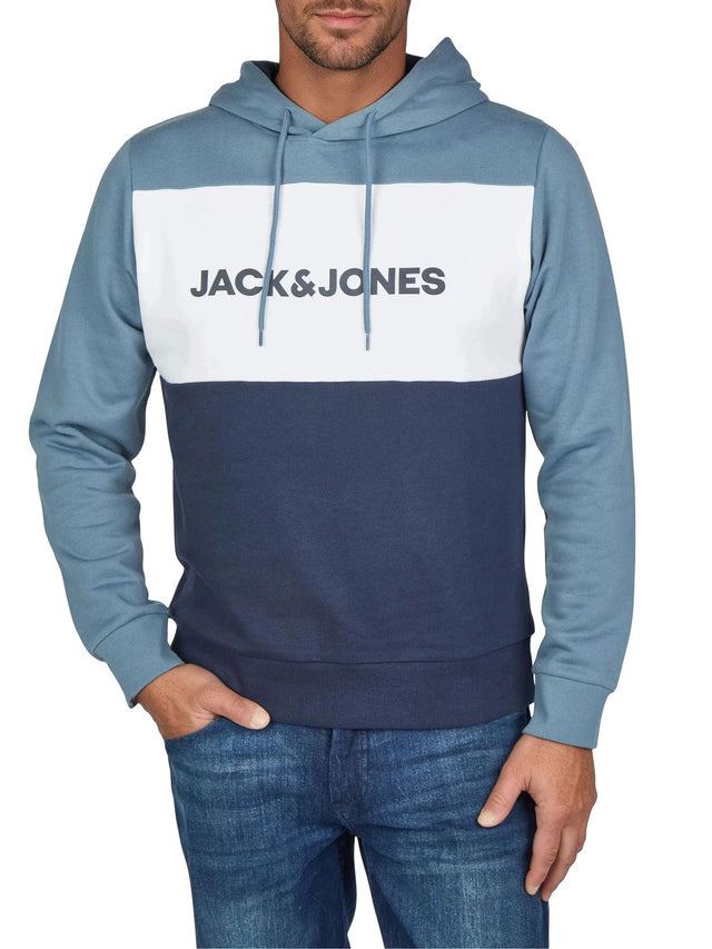 Jack & Jones Hoodie Herren mit Druck JWHLOGO BLOCKING Regular Fit
