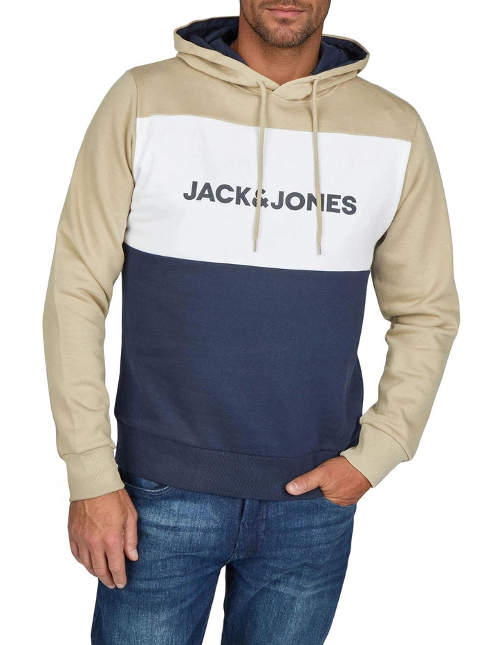 Jack & Jones Hoodie Herren mit Druck JWHLOGO BLOCKING Regular Fit