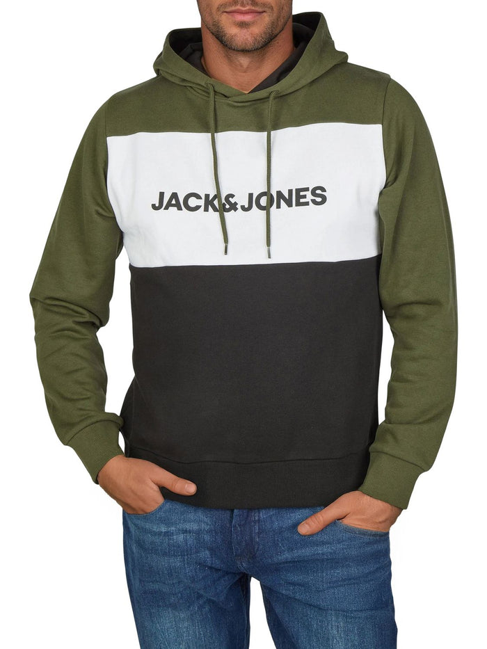 Jack & Jones Hoodie Herren mit Druck JWHLOGO BLOCKING Regular Fit
