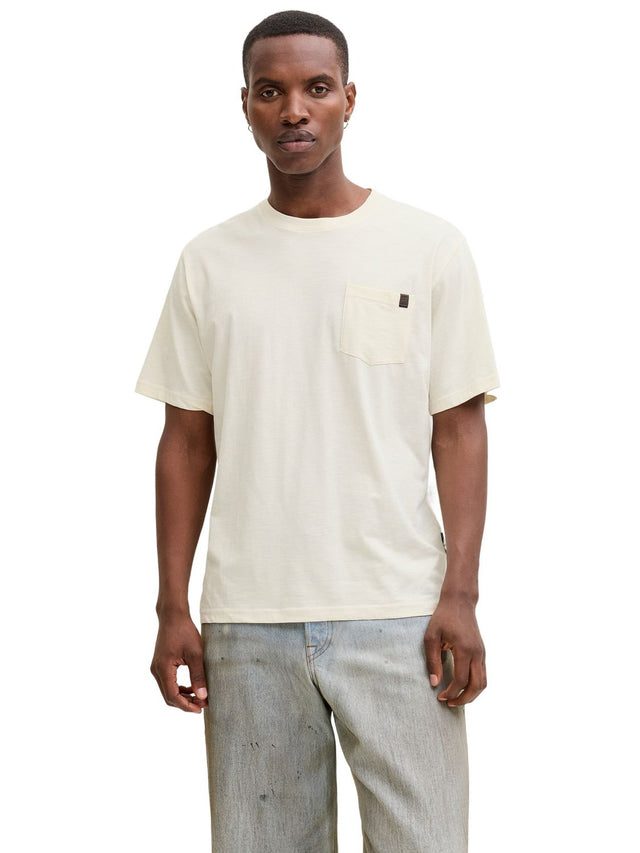 Jack & Jones Herren Rundhals T-Shirt JJEDOVER SLUB TEE SS - Relaxed Fit
