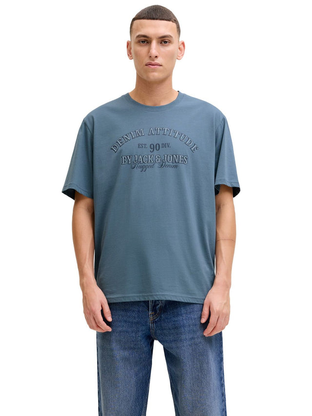 Jack & Jones Herren Rundhals T-Shirt JJEDENVER GRAPHIC TEE SS O-NECK - Relaxed Fit
