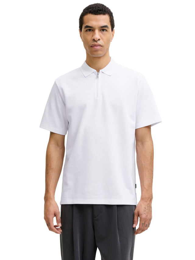 Jack & Jones Herren Poloshirt JPRBLAETHAN SS ZIP POLO SN - Regular Fit